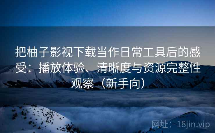 把柚子影视下载当作日常工具后的感受：播放体验、清晰度与资源完整性观察（新手向）
