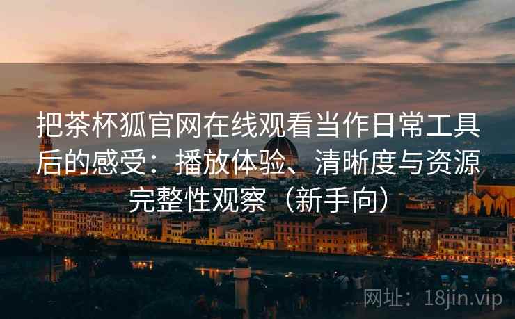 把茶杯狐官网在线观看当作日常工具后的感受：播放体验、清晰度与资源完整性观察（新手向）-第2张图片